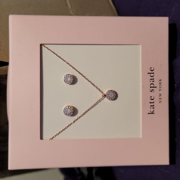 kate spade Jewelry - kate spade new york | Colored Crystal Pendant Necklace & Stud Earrings Set